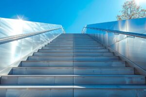 Escalier extérieur en aluminium : choix de marches et design moderne