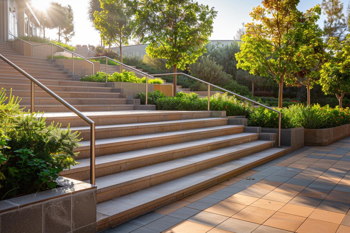 Escaliers extérieurs en kit acier et bois - Prêt à installer pour terrasse et jardin